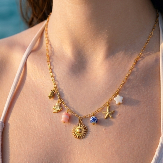 Pink summer necklace